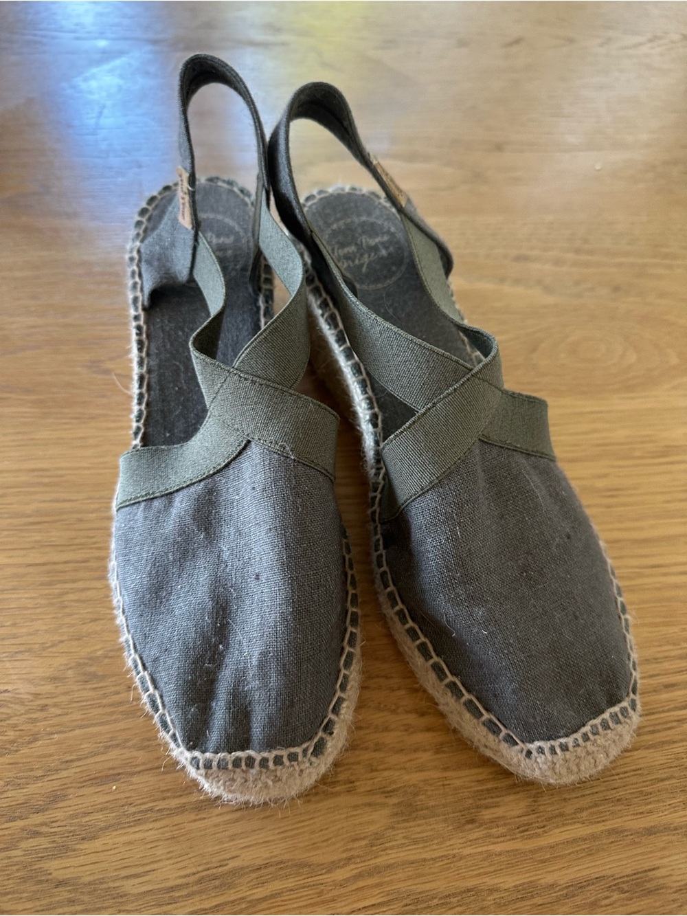 Olive Canvas Slingback Espadrilles for Women